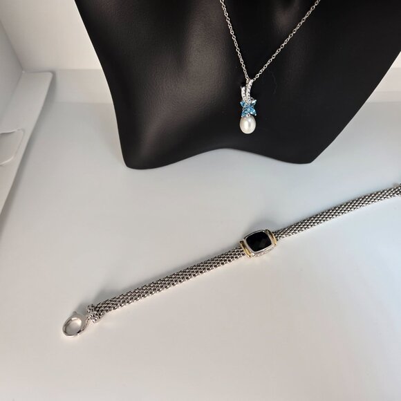 Brand new bracelet featuring smooth Onyx, 18k yellow gold - Picture 4 of 7